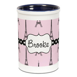 Eiffel Tower Ceramic Pencil Holders - Blue