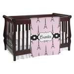 Eiffel Tower Baby Blanket (Single Sided) (Personalized)