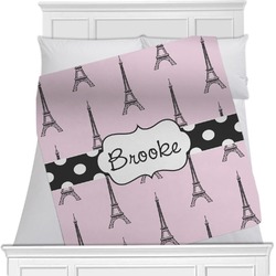 Eiffel Tower Minky Blanket - Toddler / Throw - 60"x50" - Single Sided (Personalized)