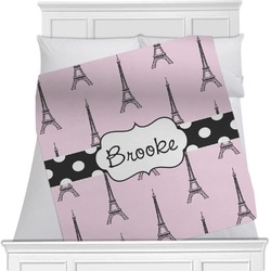 Eiffel Tower Minky Blanket - 40"x30" - Single Sided (Personalized)