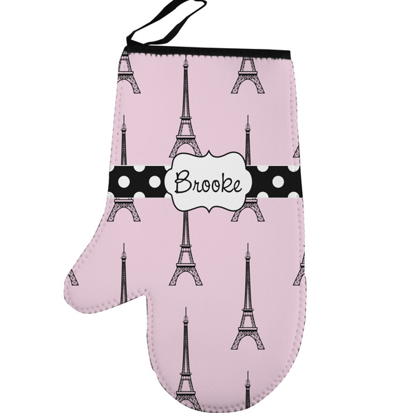 Eiffel Tower Personalized Oven Mitt - Left