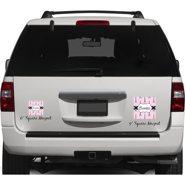 Eiffel Tower Personalized Square Car Magnets on Ford Explorer