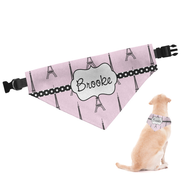 Custom Eiffel Tower Dog Bandana - Large (Personalized)