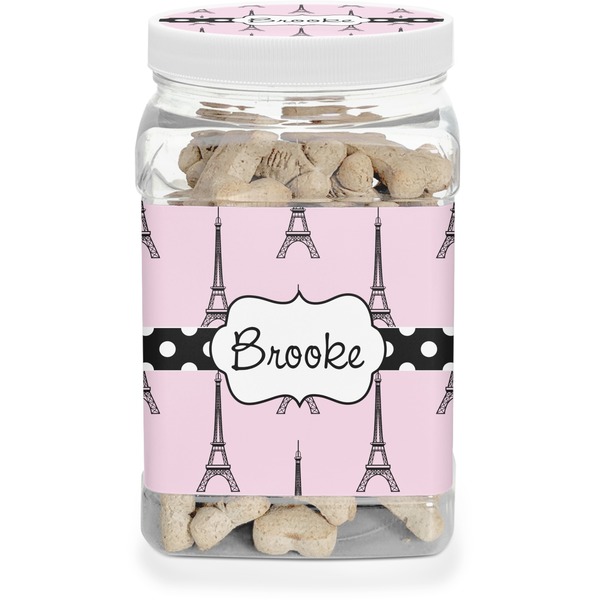 Custom Eiffel Tower Dog Treat Jar (Personalized)