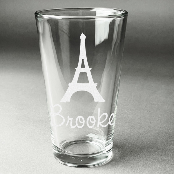 Custom Eiffel Tower Pint Glass - Engraved (Personalized)