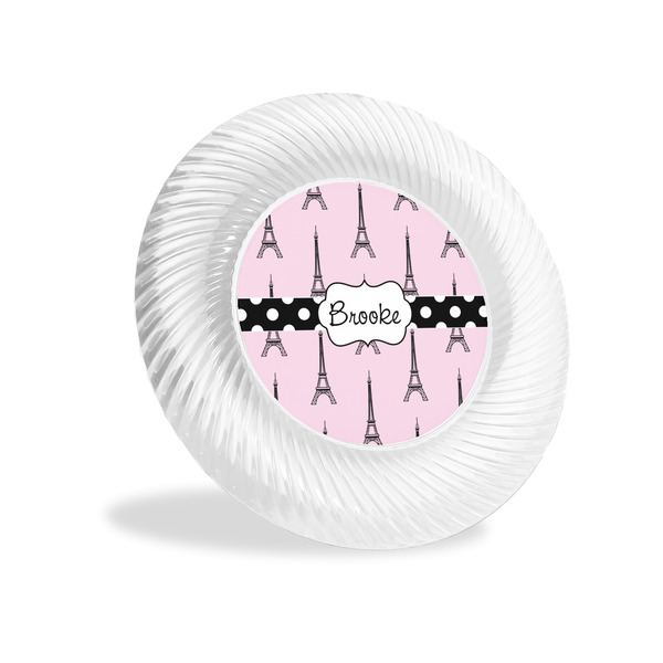 Custom Eiffel Tower Plastic Party Appetizer & Dessert Plates - 6" (Personalized)