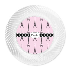 Eiffel Tower Plastic Party Dinner Plates - 10" (Personalized)