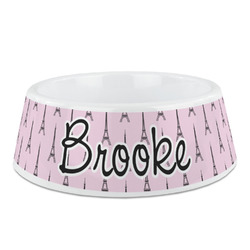 Eiffel Tower Plastic Dog Bowl (Personalized)