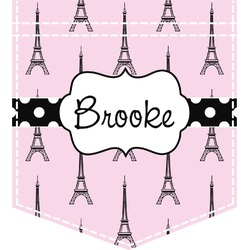 Eiffel Tower Iron On Faux Pocket (Personalized)