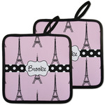Eiffel Tower Pot Holders - Set of 2 w/ Name or Text