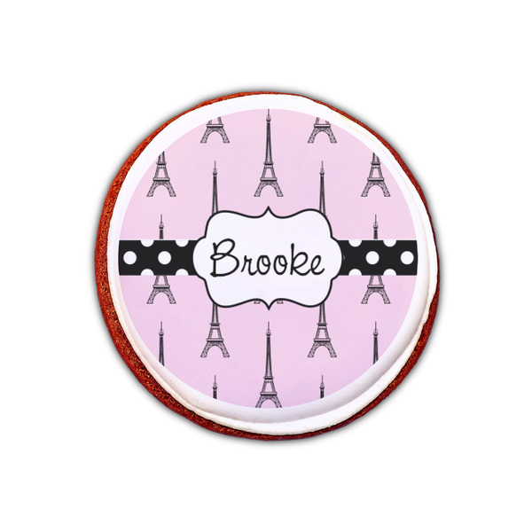 Eiffel Tower Printed Icing Circle - XSmall - On Cookie