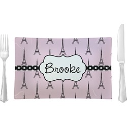 Eiffel Tower Glass Rectangular Lunch / Dinner Plate (Personalized)