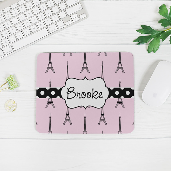 Eiffel Tower Rectangular Mouse Pad - LIFESTYLE 2