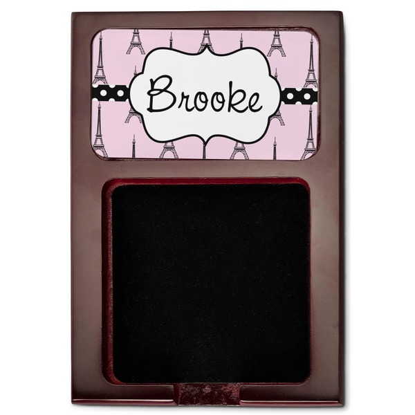 Eiffel Tower Red Mahogany Sticky Note Holder - Flat