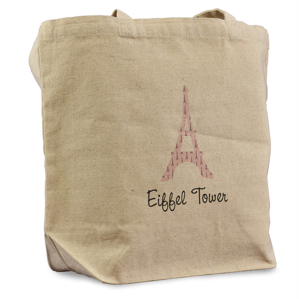 Custom Eiffel Tower Reusable Cotton Grocery Bag (Personalized)