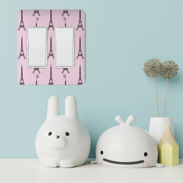 Eiffel Tower Rocker Light Switch Covers - Double - IN CONTEXT