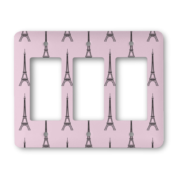 Custom Eiffel Tower Rocker Style Light Switch Cover - Three Switch