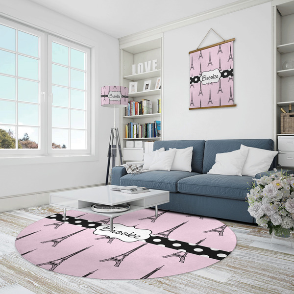 Eiffel Tower Round Area Rug - IN CONTEXT