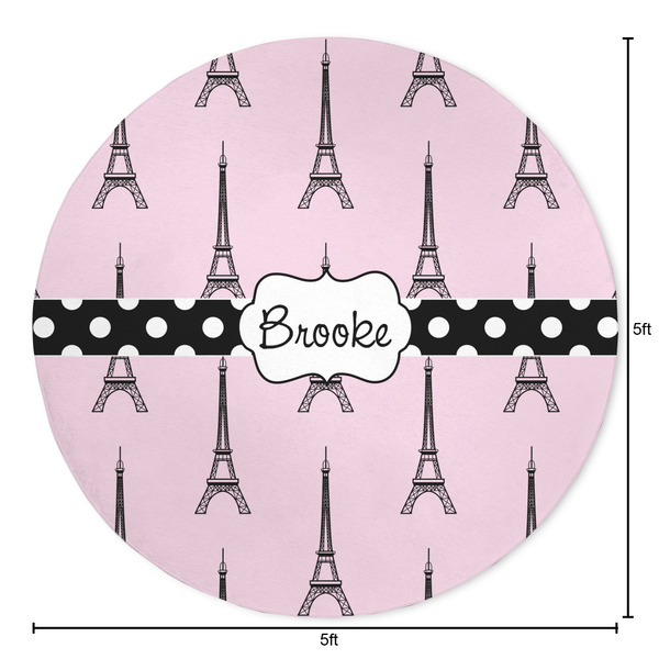 Eiffel Tower Round Area Rug - Size