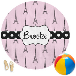 Eiffel Tower Round Beach Towel (Personalized)