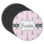 Eiffel Tower Round Rubber Backed Coasters - Set of 4 (Personalized)