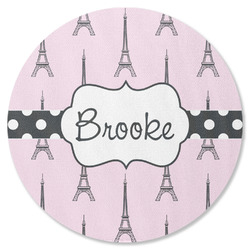 Eiffel Tower Round Rubber Backed Coaster (Personalized)
