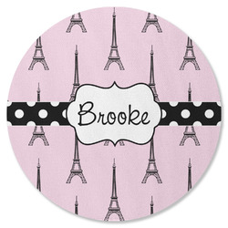 Eiffel Tower Round Rubber Backed Coaster (Personalized)