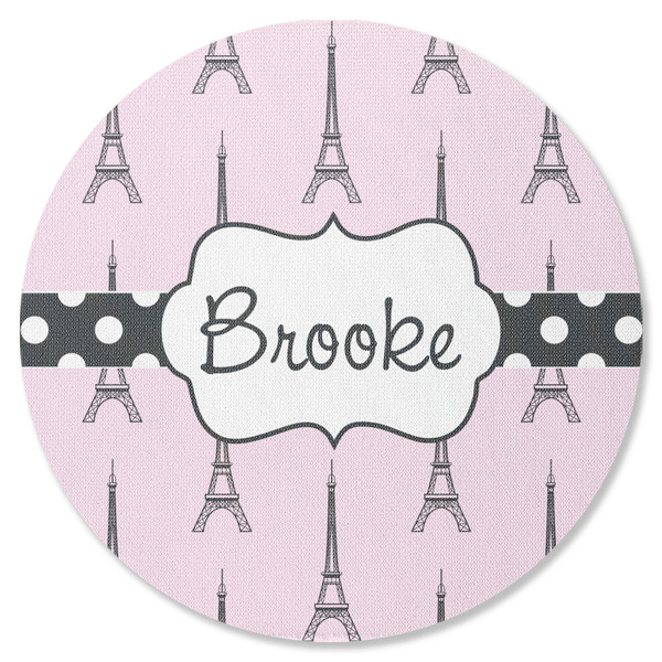 Eiffel Tower Round Coaster Rubber Back - Single