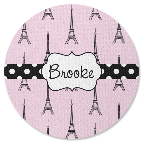 Eiffel Tower Round Coaster Rubber Back - Single