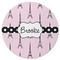 Eiffel Tower Round Rubber Backed Coaster (Personalized)