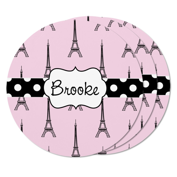 Eiffel Tower Round Fridge Magnet - THREE