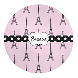 Eiffel Tower 5' Round Indoor Area Rug (Personalized)