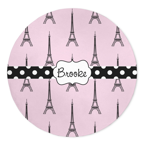 Custom Eiffel Tower 5' Round Indoor Area Rug (Personalized)
