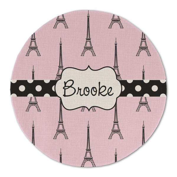 Eiffel Tower Round Linen Placemats - FRONT (Double Sided)