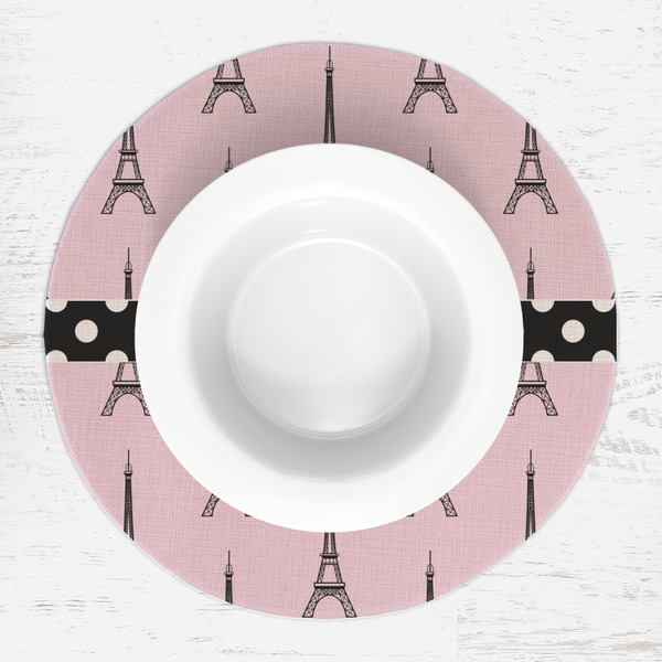 Eiffel Tower Round Linen Placemats - LIFESTYLE (single)