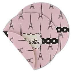 Eiffel Tower Round Linen Placemat - Double Sided - Set of 4 (Personalized)