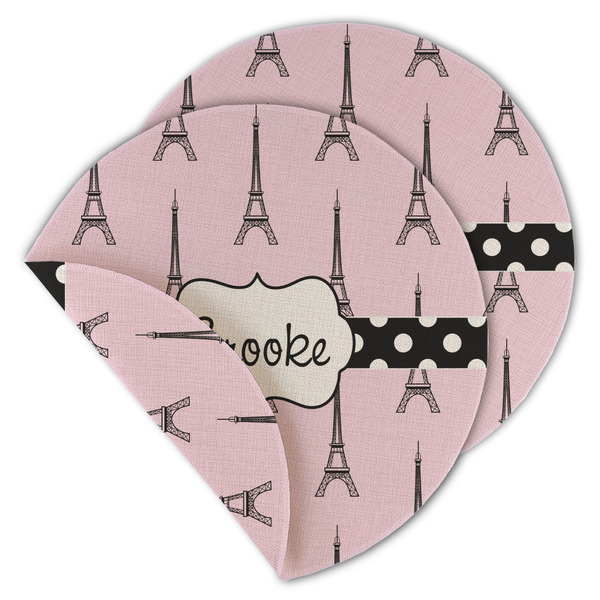 Eiffel Tower Round Linen Placemats - MAIN (Double-Sided)