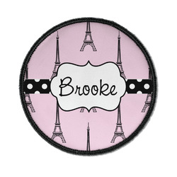 Eiffel Tower Iron On Round Patch w/ Name or Text