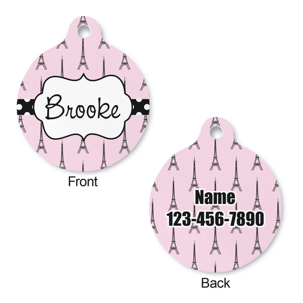 Eiffel Tower Round Pet ID Tag - Large - Approval