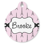 Eiffel Tower Round Pet ID Tag (Personalized)