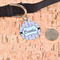 Eiffel Tower Round Pet ID Tag - Large - In Context