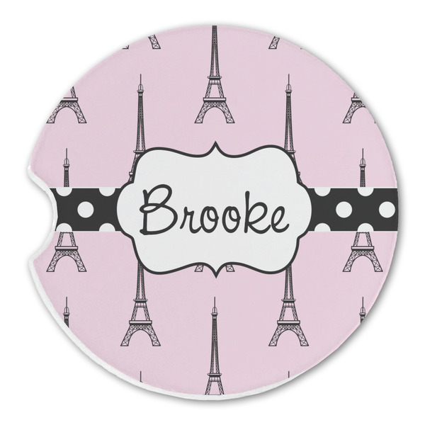 Custom Eiffel Tower Sandstone Car Coaster - Single (Personalized)