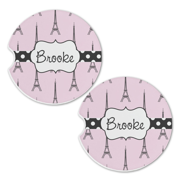 Eiffel Tower Sandstone Car Coasters - Set of 2