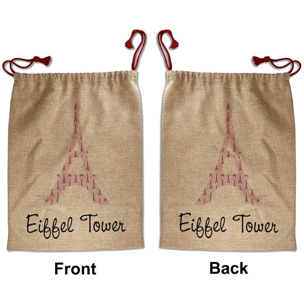 Custom Eiffel Tower Santa Sack - Front & Back (Personalized)