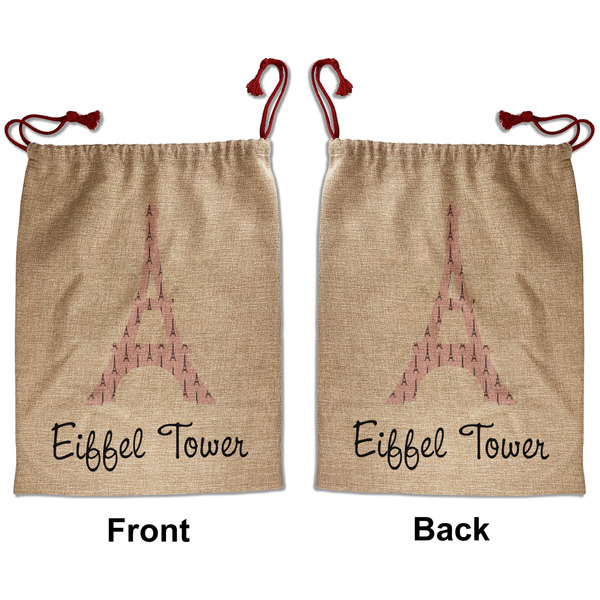 Eiffel Tower Santa Bag - Front and Back