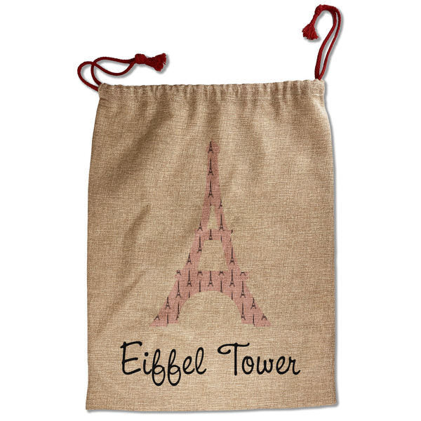 Custom Eiffel Tower Santa Sack - Front (Personalized)