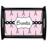 Eiffel Tower Black Wooden Tray - Large (Personalized)