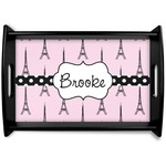 Eiffel Tower Black Wooden Tray - Small (Personalized)