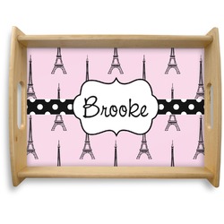 Eiffel Tower Natural Wooden Tray - Large (Personalized)