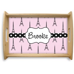 Eiffel Tower Natural Wooden Tray - Small (Personalized)